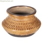 Ծաղկաման՝ շագանակագույն կերամիկական 15 x 15 x 9 սմ