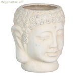 Ծաղկաման՝ կրեմագույն տերակոտա Բուդդա արևելյան 14 x 14 x 15,5 սմ