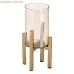 Մոմակալ Ոսկեգույն Բյուրեղապակյա Պողպատ 10 x 10 x 18 սմ