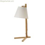Սեղանի լամպ՝ սպիտակ, բնական բամբուկե, 40 Վտ, 220-240 Վտ, 27 x 21 x 50 սմ