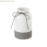 Ծաղկաման սպիտակ մոխրագույն կերամիկական 13,8 x 13,8 x 22 սմ