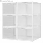 Կոշիկի դարսվող տուփ Max Home սպիտակ, 6 հատ պոլիպրոպիլենային ABS, 25 x 18,5 x 35 սմ