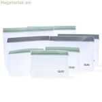 Բազմակի օգտագործման սննդի տոպրակների հավաքածու Quid Rico պլաստիկե կայծակաճարմանդով, 8 հատ