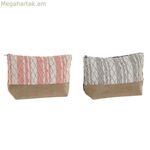 Ճանապարհորդական պայուսակ Home ESPRIT Մոխրագույն մարջանագույն 25 x 7 x 15 սմ (2 հատ)