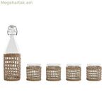 Բաժակների հավաքածու շշով Home ESPRIT բնական բյուրեղյա մանրաթել 1 լ