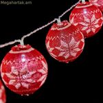 LED գնդիկներից պսակ 2 մ Ø 6 սմ կարմիր սպիտակ