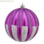 Սուրբ Ծննդյան խաղալիքներ Krist+ մանուշակագույն արծաթե PVC Ø 10 սմ 6 հատ