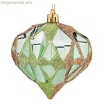 Սուրբ Ծննդյան խաղալիքներ Krist+ կանաչ պլաստիկ ադամանդ Ø 8 սմ 6 հատ