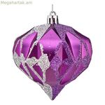 Սուրբ Ծննդյան խաղալիքներ Krist+ մանուշակագույն արծաթե պլաստիկ ադամանդ Ø 8 սմ 6 հատ