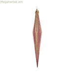 Սուրբ Ծննդյան խաղալիք Krist+ վարդագույն ոսկեգույն PVC 3 x 3 x 18,5 սմ ձգված