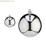 Սուրբ Ծննդյան խաղալիքներ Ø 8 սմ 16 հատ արծաթե պլաստիկ