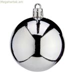 Սուրբ Ծննդյան խաղալիքներ Ø 6 սմ 24 հատ արծաթե պլաստիկ