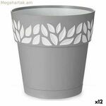 Ինքնաջրվող ծաղկաման Stefanplast սպիտակ մոխրագույն պլաստիկ 15 x 15 x 15 սմ (12 հատ)