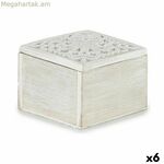 Դեկորատիվ տուփ՝ նվերների դեկոր սպիտակ փայտե մետաղական (6 հատ)