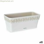 Stefanplast Gaia սպիտակ պլաստիկե ծաղկաման 13,3 x 12,3 x 29,3 սմ (12 հատ)