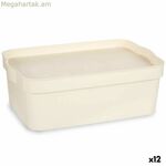 Պահեստավորման տուփ կափարիչով Kipit Cream պլաստիկ 6 լիտր (12 հատ)