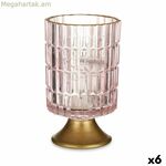 LED լապտեր՝ վարդագույն ոսկեգույն ապակիով, 10,7 x 18 x 10,7 սմ (6 հատ)