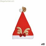 Ձմեռ պապի գլխարկ Krist+ սպիտակ կարմիր ոսկեգույն եղջերու 28 x 2 x 39 սմ (12 հատ)