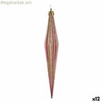 Սուրբ Ծննդյան զարդարանքների հավաքածու Krist+ վարդագույն ոսկեգույն PVC ձգված 3 x 3 x 18,5 սմ (12 հատ)