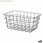 Բազմաֆունկցիոնալ զամբյուղ Kinvara սև մետաղական 30,3 x 14 x 22,5 սմ ուղղանկյուն (6 հատ)