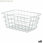 Բազմաֆունկցիոնալ զամբյուղ Kinvara արծաթագույն մետաղական 31 x 14 x 21 սմ ուղղանկյուն (6 հատ)