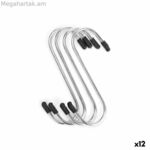 Կեռիկ կախելու համար Kinvara արծաթե մետաղական 10,3 x 21 x 2 սմ հավաքածու (12 հատ)