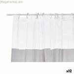 Լոգանքի վարագույր Berilo մոխրագույն թափանցիկ պլաստիկ PEVA 180 x 180 սմ 16 x 28,5 x 4 սմ (12 հատ)