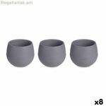 Ծաղկամանների հավաքածու Ibergarden Anthracite պլաստիկ 6,2 x 6,2 x 6,6 սմ 25 x 7 x 8 սմ (8 հատ)