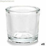 Մոմակալի նվերային դեկոր՝ թափանցիկ ապակի 6,5 x 6 x 6,5 սմ (12 հատ)