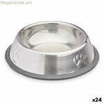 Շան կերակրիչ Mascow մոխրագույն արծաթագույն ռետինե մետաղական 15 x 4 x 15 սմ 16 x 3,5 x 16 սմ (24 հատ)