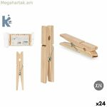 Հագուստի կեռիկներ փայտե մետաղական 7 x 1 սմ 10,5 x 19 x 3 սմ (24 հատ)
