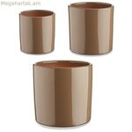 Ծաղկամանների հավաքածու Ibergarden Taupe կավե գլանաձև Ø 14 սմ Ø 22 սմ Ø 17 սմ 22 x 19 x 22 սմ 3 հատ