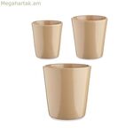 Ծաղկամանների հավաքածու Ibergarden Beige Clay Cónica Ø 14 սմ Ø 22 սմ Ø 17 սմ 22 x 21 x 22 սմ 3 հատ