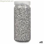 Դեկորատիվ քարեր՝ նվերների համար, արծաթե, 2 - 5 մմ, 700 գ, 6,5 x 15,5 x 6,5 սմ, 6,2 x 15,3 x 6,2 սմ, 6,5 x 15,8 x 6,5 սմ (12 հատ)