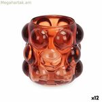 Մոմակալ՝ նվերների դեկոր նարնջագույն սալիկ, բյուրեղյա 8,4 x 9 x 8,4 սմ, միկրոգնդիկներ (12 հատ)