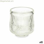 Մոմակալի նվերային դեկոր՝ թափանցիկ բյուրեղապակյա 7,5 x 7,8 x 7,5 սմ շերտերով (12 հատ)