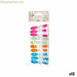 Հագուստի կեռիկներ բազմագույն մետաղական սիլիկոնե պլաստիկ 8,5 x 4 x 1 սմ (12 հատ)