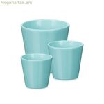 Ծաղկամանների հավաքածու Ibergarden Turquoise Clay Ø 14 սմ Ø 22 սմ Ø 17 սմ 3 հատ