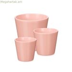 Ibergarden վարդագույն կավից ծաղկամանների հավաքածու Ø 14 սմ Ø 22 սմ Ø 17 սմ 3 հատ