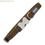 Շան վզնոց կարմիր Դինգո հարթ շագանակագույն (2 x 31-47 սմ)