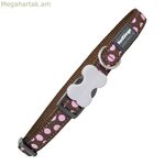 Շան վզնոց՝ կարմիր Դինգո բծերով (1,5 x 24-36 սմ)