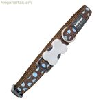 Շան վզնոց՝ կարմիր դինգո կապույտ, շագանակագույն բծերով (1,5 x 24-36 սմ)