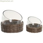 Կենտրոնական սեղան ESPRIT թափանցիկ բնական բյուրեղյա 28 x 28 x 22 սմ (2 հատ)