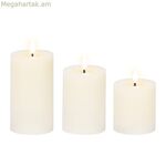 Մոմերի հավաքածու Lumineo սպիտակ կրեմով (3 հատ)