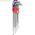 Ալլենի բանալիների հավաքածու Workpro 1,5, 2, 2,5, 3, 4, 5, 6, 8, 10 մմ գնդիկներ 9 հատ (9 միավոր)