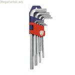 Վեցանկյուն բանալիների հավաքածու Workpro 1,5, 2, 2,5, 3, 4, 5, 6, 8, 10 մմ, 9 հատ (9 միավոր)