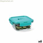 Հերմետիկ փակվող ճաշի տուփ Luminarc Turquesa Turquoise Glass 760 մլ (6 հատ)