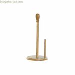 Խոհանոցային թղթի պահոց DKD Home Decor սև բնական բամբուկից 16,5 x 16,5 x 35 սմ