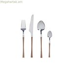 Դանակ-պատառաքաղ DKD տան դեկորի համար, բնական արծաթ, չժանգոտվող պողպատ (2,6 x 1 x 23 սմ) (16 հատ)