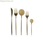 Դանակ-պատառաքաղ DKD տան դեկորի համար, ոսկեգույն, չժանգոտվող պողպատ, 3 x 1,5 x 13 սմ, 20 հատ